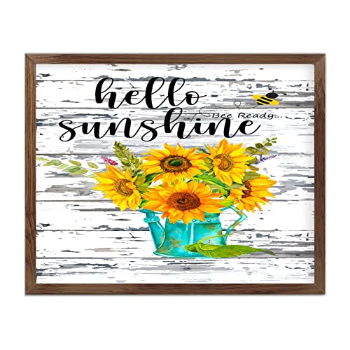 Panneau en bois vieilli Hello Sunshine pour inviter la joie dans votre salon