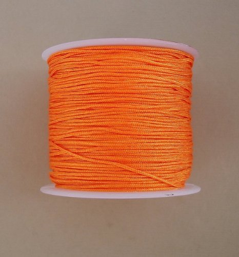 BeadsTreasure Orange Nylon Thread Chinese Knotting Cord Macrame Shambala 1mm-1Roll.