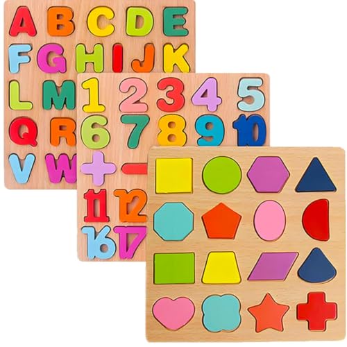 Wooden Puzzles for Toddlers 3-5 Boys & Girls Montessori Toddler