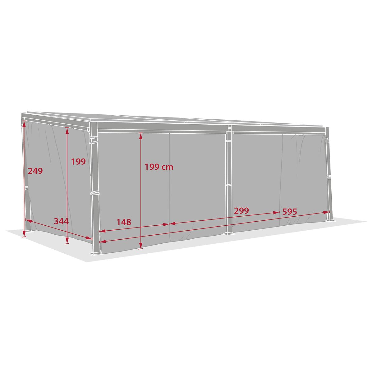 Hespéride - Rideaux pour pergola biocliamtique Avila Ardoise 6 x 3,5m en Polyester