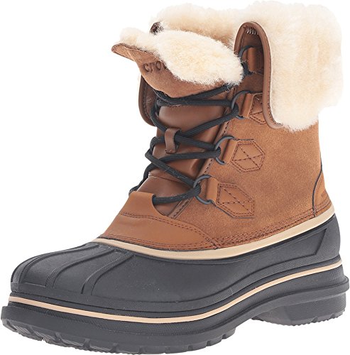Crocs Men's AllCast II Luxe Snow Boot, Wheat/Black, 10 M US