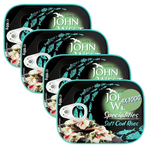 Cod Roe Bundle Consisting of John West Soft Cod Roes 100g (4 Pack)