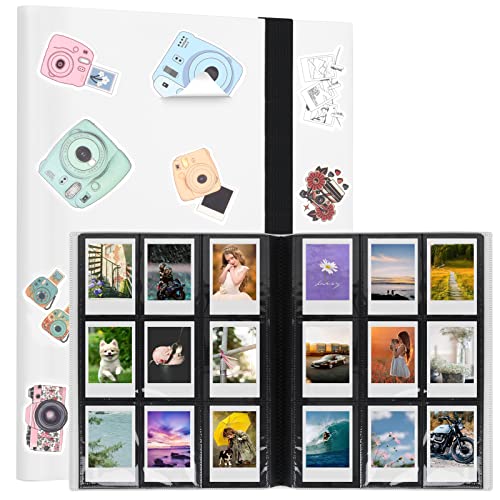Álbum de Fotos con 432 Bolsillos, Compatible con Fujifilm Instax Mini película/Kodak Zinc (54 x 86 mm) /Papel fotográfico Polaroid Zinc (50 x 76 mm), álbum de Fotos DIY de 3 Pulgadas con 50 Pegatinas Cover