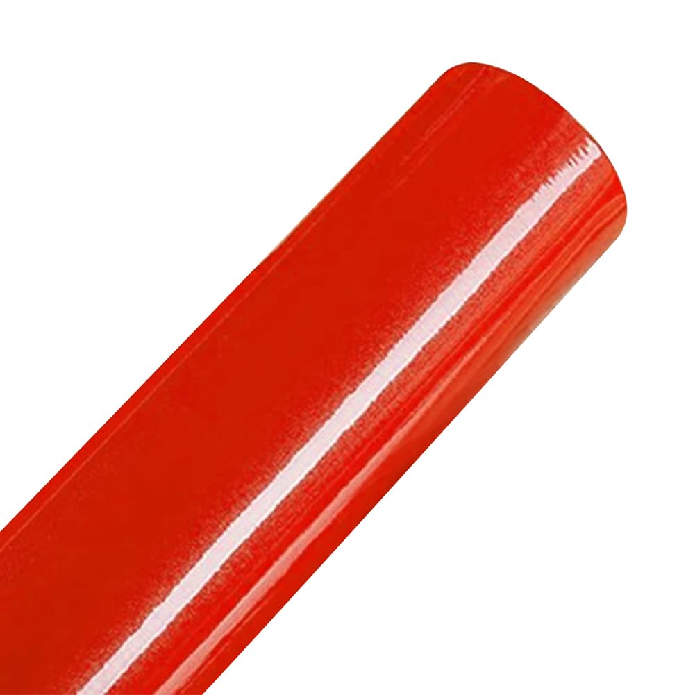 Papier adhésif rouge imperméable 40cm x 5m et sticker mural meuble brillant