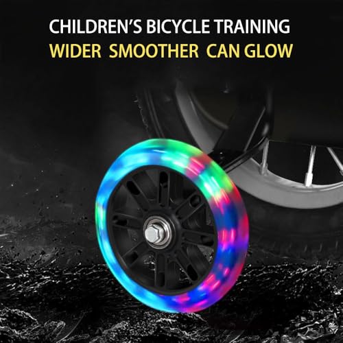 Image of Adjustable Training Wheels for Bike Fits 12 /14 /16 /18 /20 Inch Bikes Bicycle Training Wheels for Stabilizer Training,Flash Mute Wheel 1 Pair(greener)