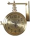 Produktbild JINHUADAI Wenn die Doppel Wanduhr Mute europäischen  Uhr, Möbel, dekorative Wanduhr Wandmontage, batteriebetriebenen, Gold, 16,7 * 12,4 Zoll Glocke