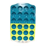casaWare Mini Muffin Pan 24 Cup Ceramic Coated Non-Stick (Blue Granite)