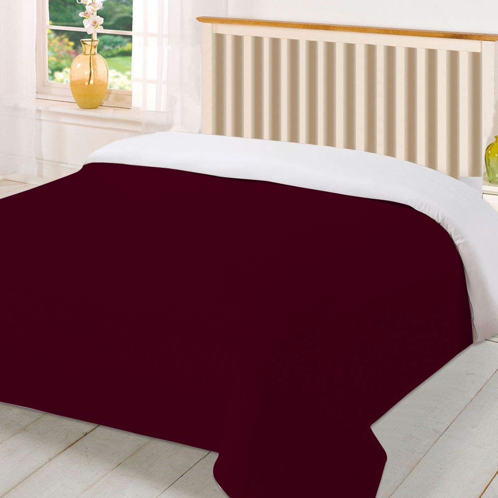 MISR Linen 500 Thread Count Luxurious Ultra Soft Lightweight 100% Egyptian Cotton 1 Pcs Reversible Duvet Cover Stripe with Zipper Closure Corner Tabs All-Season (Wine,Mena Super King)