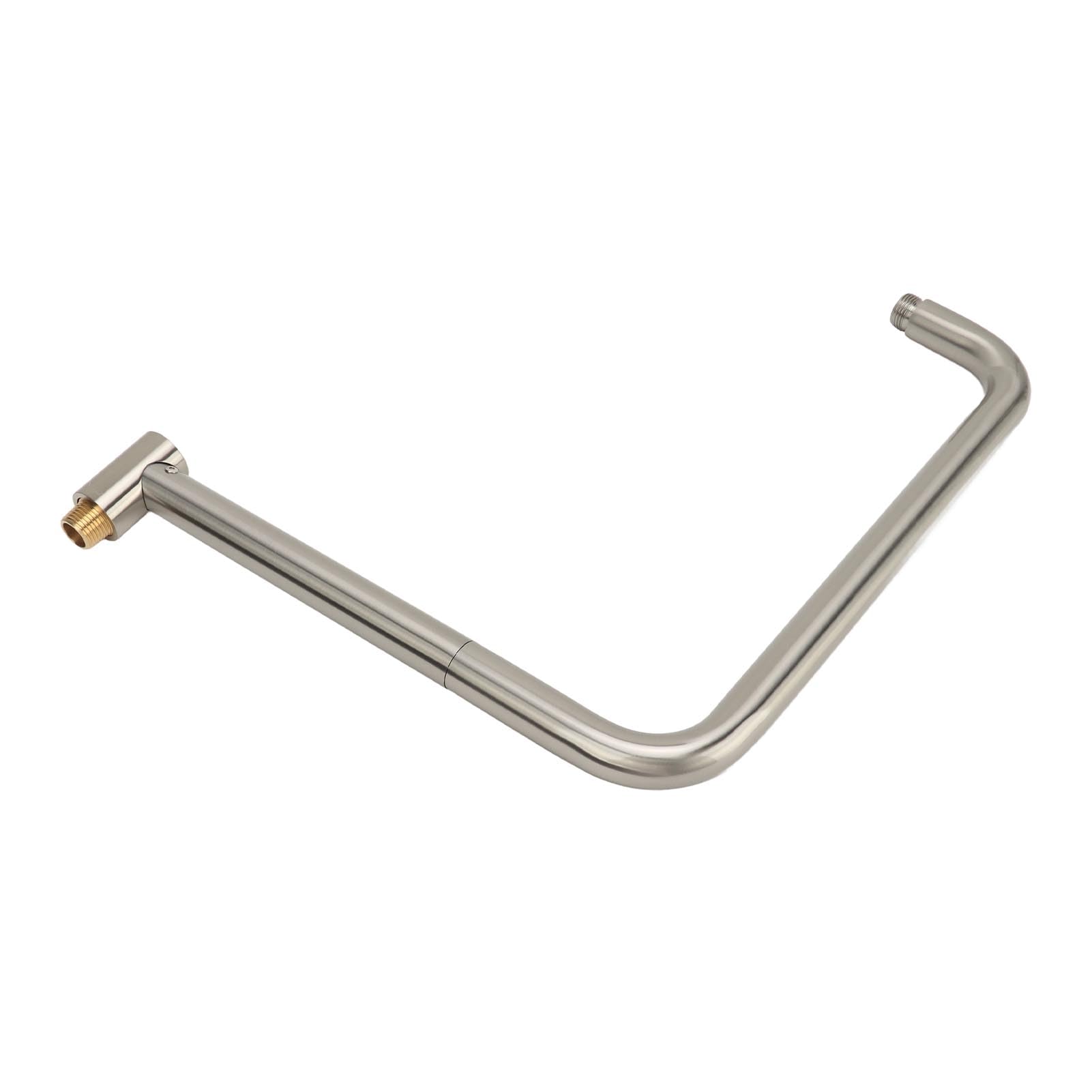 Extensor Ducha, Extensión de brazo de ducha giratorio en forma de S de acero inoxidable con brida, montaje en pared, elevador de cabezal de ducha ajustable, 360 grados, 33 cm, rosca G1/2 (Cepillado)