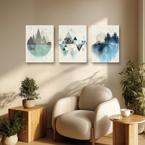 hyidecorart Abstrakte Bilder Wohnzimmer Berge Leinwand Gemälde 30x40 cm – Ansicht 3