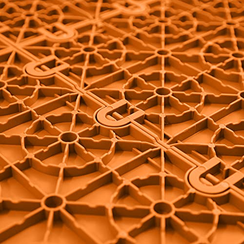 Incstores ⅜ Inch Thick Nitro Interlocking Garage Floor Tiles | Plastic Floor Tiles For A Stronger And Safer Garage, Workshop, Shed, Or Trailer | 12”X12” Tiles, Coin, Harley Orange, Pack Of 1 #TOP6
