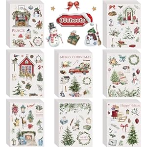 eaasty 930 pcs christmas stickers merry christmas stickers for scrapbooking xmas cozy element stickers, christmas holiday stickers for cards envelopes goodie bag and kids teen adults diy crafts