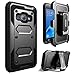 Galaxy J1 2016 Case,Samsung Galaxy Amp 2 Case, Galaxy Express 3 Case, KASEMI [Built in Screen Protector] Heavy Duty Protection Dual Layer Locking Belt Swivel Clip Holster with Kickstand -Black