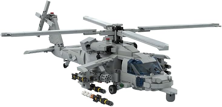 Armed Helicopter Building Blocks Set, MH-60S Seahawk Military Airplane Bricks Model, Creative Desktop Display & Gifts for Adults 1151PCS