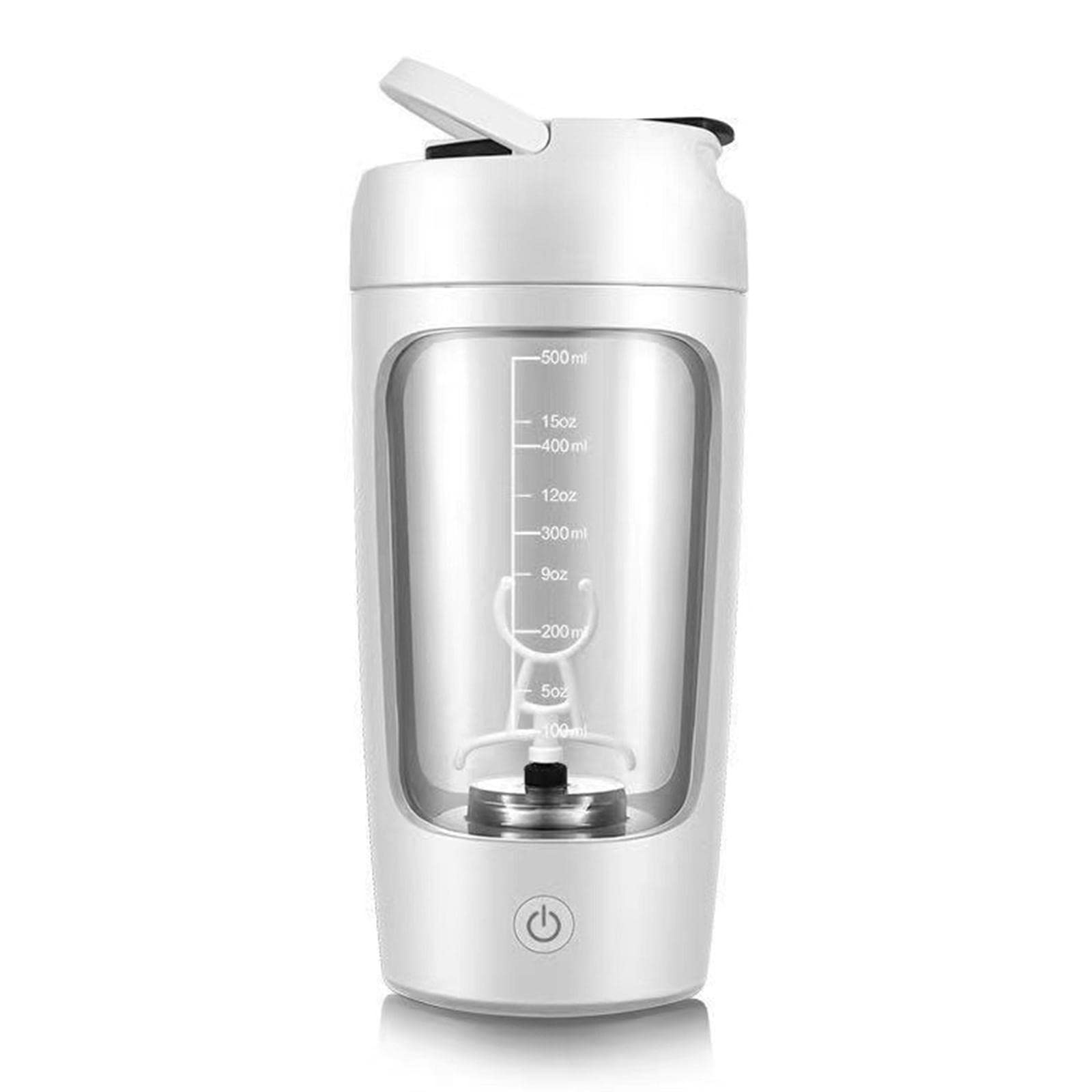Amagogo Électrique Shaker Bouteille Mélangeur Tasse Mélangeur Bouteille Sport Shaker 650 ml Shaker Tasses pour Protein Milkshakes Sport Femmes Hommes, Blanche