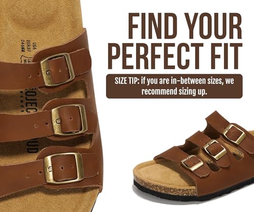 Image of Project Cloud 100% Genuine Leather Summer Sandals for Women 2026 - Memory Foam & Cork Footbed Beach Vacation Essentials Womens Sandals Comfortable Lightweight Slides for Women Footwear (Capri)