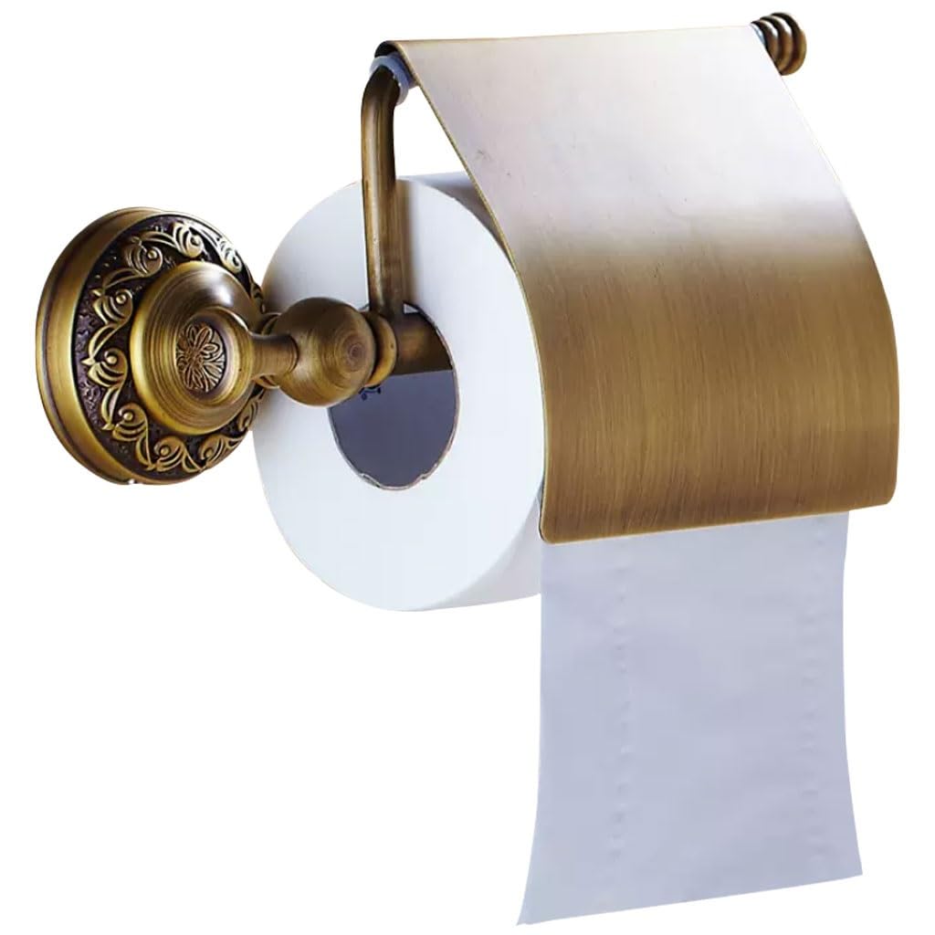 Portarotolo Vintage in Ottone, Portarotolo per Veline dal Design Impermeabile, Porta Carta Igienica per Hotel Europeo, Regalo di Inaugurazione della Casa
