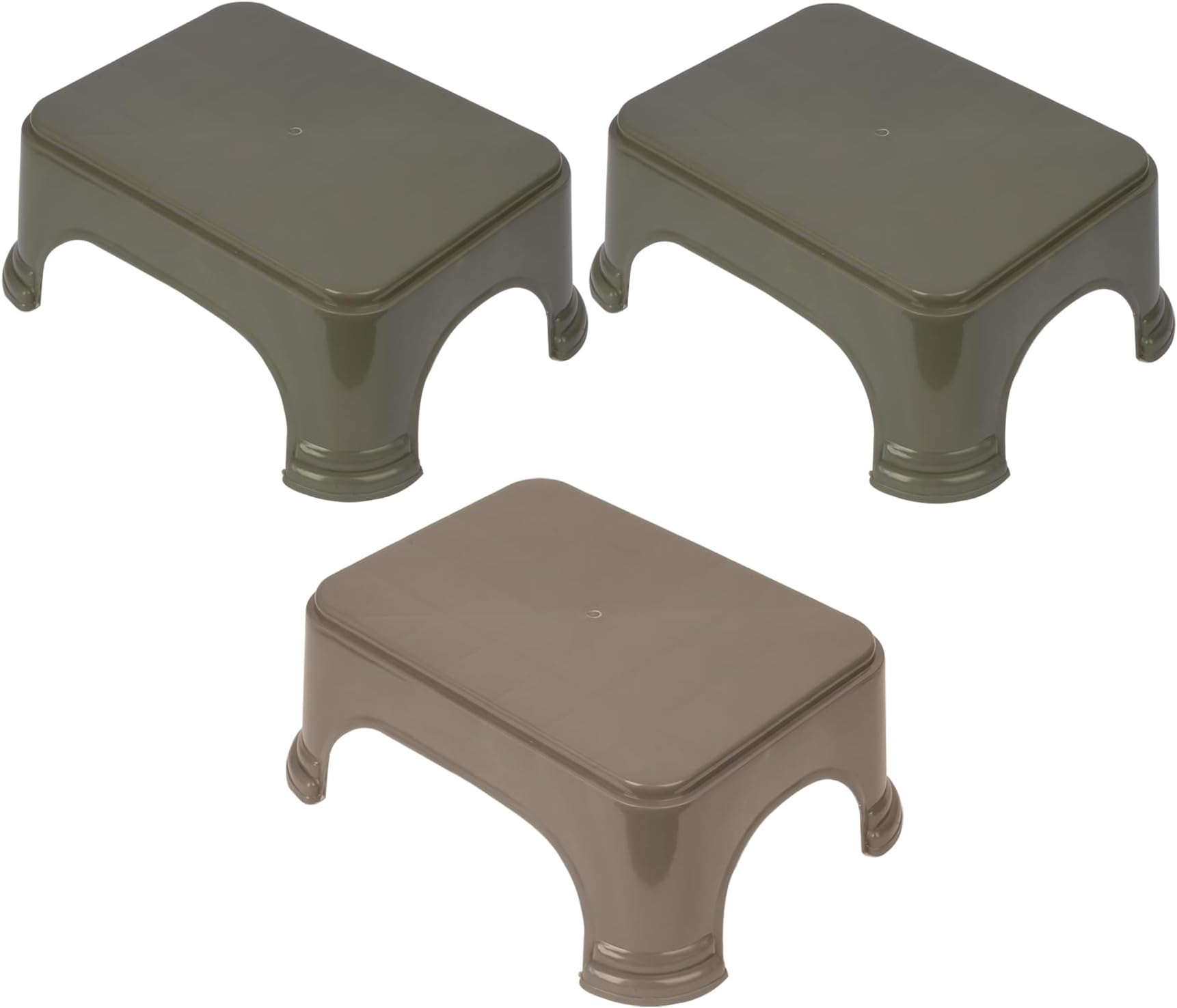 Kuber Industries Bathroom Stool | Bathroom Plain Square Stool | Plastic Stool For Bathroom | Stool for Kitchen | Bathroom Patla | Support Stool for Bathroom | P6 | Pack of 3 | Multi