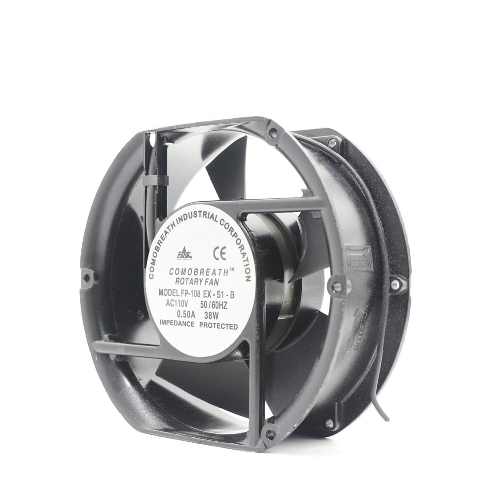 Commonwealth FP-108EX-S1-B 150x150mm Case Fan, 38W, 3100RPM, AC 110V, Desktop Compatible