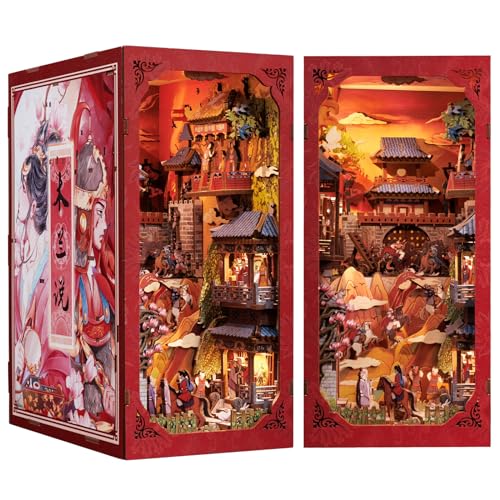 CUTEBEE Book Nook Kit - DIY Miniature House Kit for Adults and Teens, Dollhouse Booknook Tiny House...