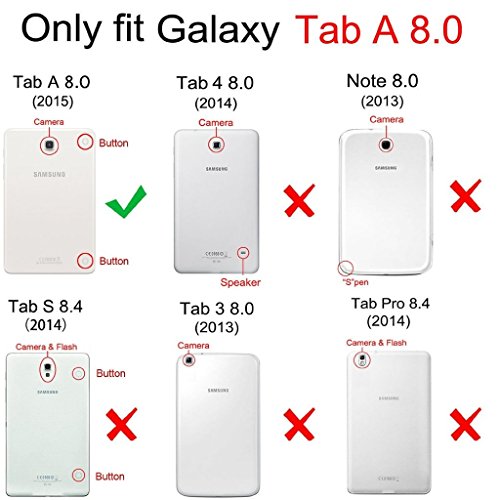 Kiq Galaxy Tab A 8.0 2015 T350 Case, Full-Body Shockproof Military Heavy Duty Case Cover Screen Protector Stand Samsung Galaxy Tab A 8.0 Sm-T350 Sm-T355 (2015) (Armor Hot Pink) #TOP5