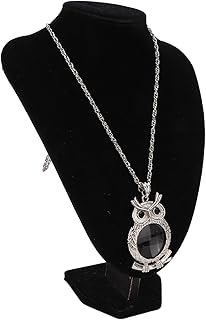 2 Pcs 6X Magnifying Glass Necklace, Glass Magnification Lens Pendant Necklace Magnifying, Owl Pendant Necklace Magnifier for Reading, Magnification Lens Magnifying Loupe