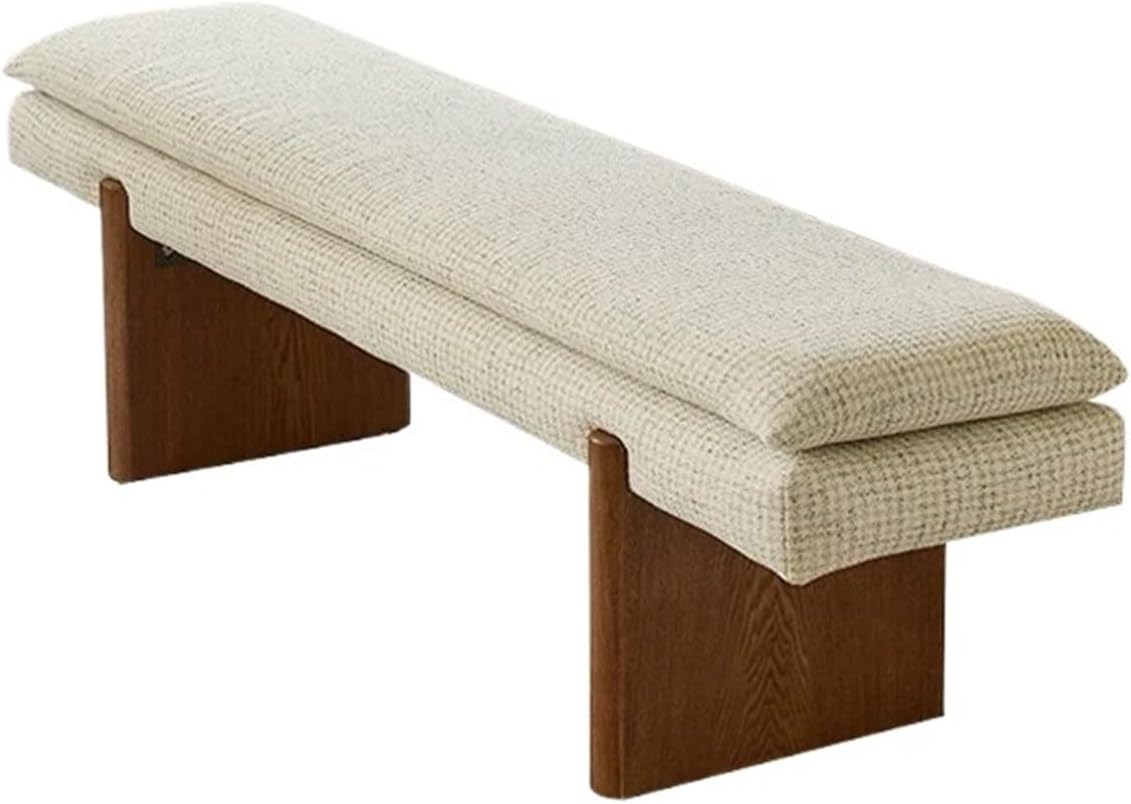 White Bedroom Bench Walk-in Closet Wooden and Fabric Foyers(Large)