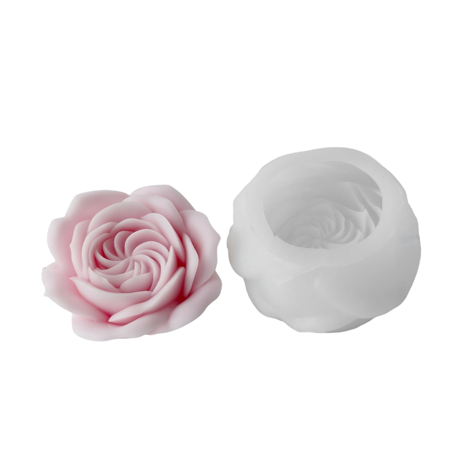 Tsophreniq Rose Flower Mold for and Casting Projects, Flexible Silicone Single Cavity Mold for Resin and Plaster Floral Casting Hobby Wax Resin Flower Plaster Soap Pouring Rose