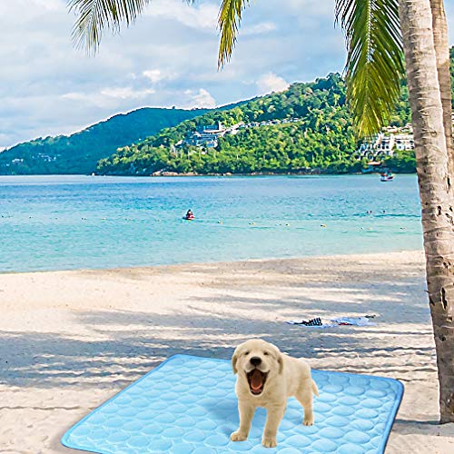 Vemee Summer Cooling Mat For Dogs Cats Self Dog Cooling Mat Breathable Pet Crate Pad Portable & Washable Pet Cooling Blanket For Small Medium And Large Pet Outdoor Or Home Use (40 X 28In, Blue) #TOP7
