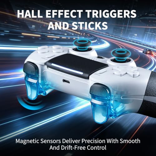 Image of NITHO EVOLUTION Wireless Controller for PS5 /PC /iOS /Android, Gamepad with Hall Effect Triggers and Sticks, Touchpad, Programmable Back Buttons, Turbo Function, Dual Vibration, 6-Axis Motion and 3.5 mm Audio Jack