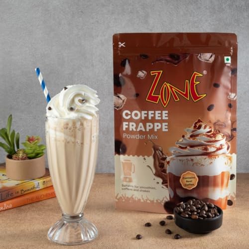 Image of Zone Coffee Frappe Powder | Premium Cafe-Style Coffee Base for Frappes, Cold Coffees, Iced Coffees, Milkshakes & Desserts | Smooth & Creamy Instant Mix | 1kg Pack - More Servings, Perfect For Cafe Restaurants & Professional Use