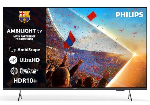 PHILIPS 50PUS8001/12 50 Zoll Ambilight 4K QLED Smart-TV, Pixel Precise Ultra HD, Titan OS, Dolby Atmos Sound
