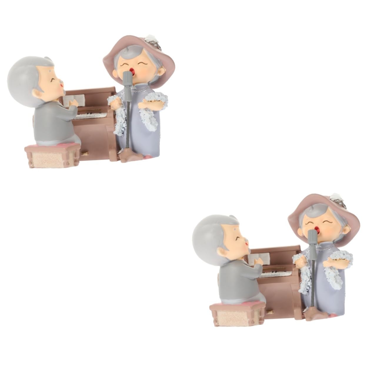 Gatuida 2sätze Liebendes Älteres Miniatur Figurine Dekoration Für Kuchen Tisch Auto Perfektes Für Mutter Und Vatertag Material