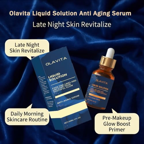 Olavita Liquid Solution Anti Aging Serum,Olavita Tri-lift Peptide Complex Cream, Advanced Vitamin C & E Hydrating & Firming Facial Serum with Collagen Support,Smoothes Wrinkles and Fine Lines,2Pack — view 5