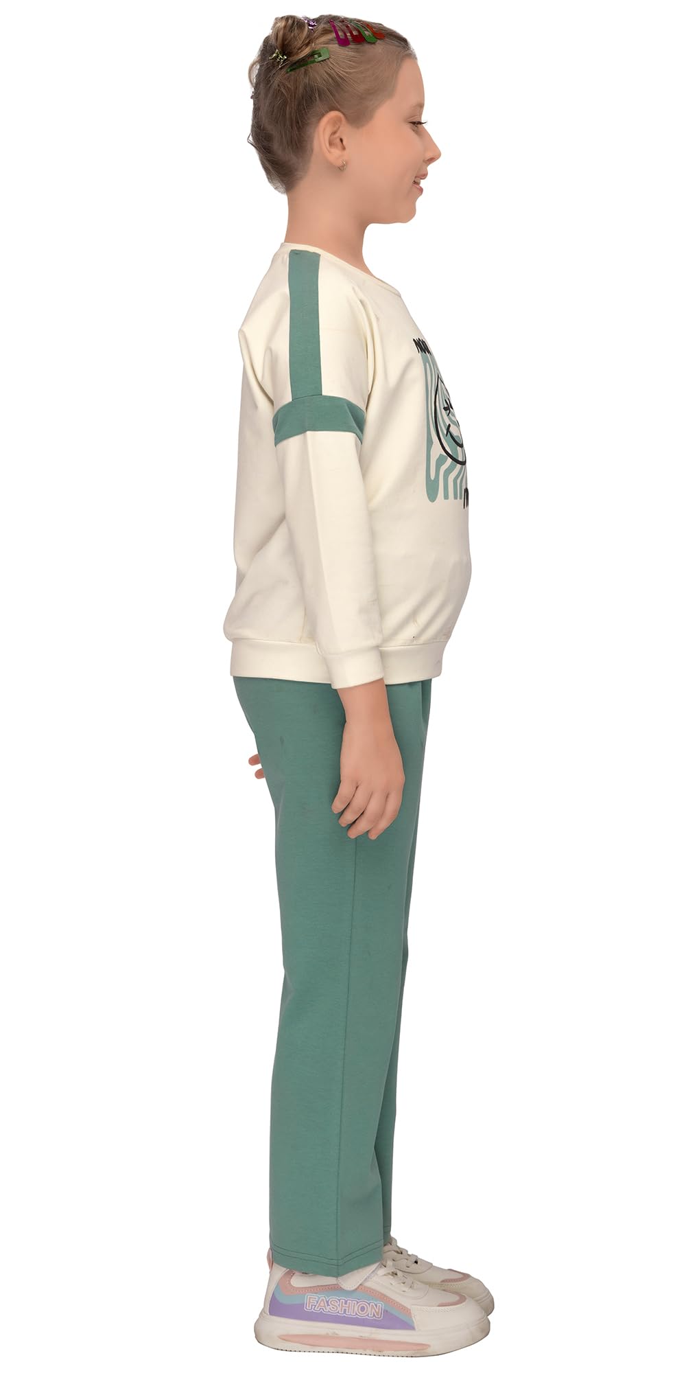 Laughing Kids White Full Sleeves Track Night Suits for Girls LK-TR-25076 (9 to 10 Years) 3