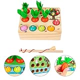 TOYANDONA 1 Satz Rüben Karotten Spielzeug Spielen Fangen Passend Fein Angeln Motor Holz Cartoon Fähigkeit Ziehen Kind Spielzeug Fangen Rettich Pädagogisches Montessori Spielzeug Wurm Kinder