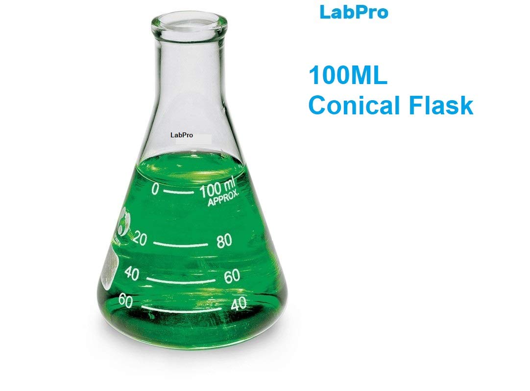 LabPro Clear Glass Erlenmeyer/Conical/Titration flask 100ML