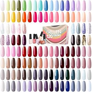 Gellen Gel Nail Polish Kit, 120 Colors Collection Soak Off Gel Polish,Wide-Range Professional Salon Use Gel Nail Kit, UV LED Nail Gel Polish Nail art Design Home Gel Manicure Kit