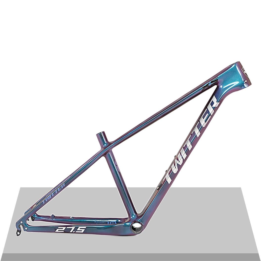 HIMALO Carbon Mountain Bike Frame 27.5er 29er Bike Frame XC AM Hardtail Bike Frame 15''/17''/19'' Disc Brake QR 135mm Internal Routing(Silver,27.5 * 17'')