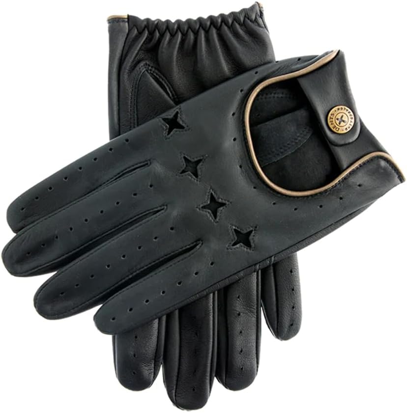 Dents Mens The Suited Racer Touchscreen Driving Gloves - Black/Gold