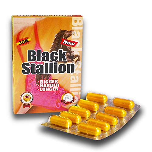 Black Stallion 30k Solid Gold - 10 Capsules Platinum Male Enhancement Pill Fast Acting Male Amplifier for Strength, Performance, Energy, and Endurance