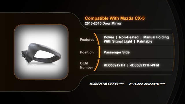 For Mazda CX-5 2013 2014 2015 Door Mirror Passenger Side | Power