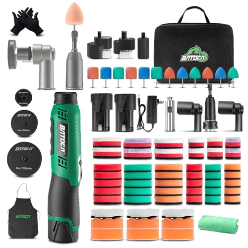 BATOCA S6 Mini Polisher Cordless Polisher for Car Detailing, 2x2.0Ah Batteries, 0mm Rotary Buffer, 3mm and 12mm Dual Action Polisher 1-3 Inch, 2 Different Speeds Heads Systems, 4.2k-21k or 1-5k RPM by BATOCA - Used condition - US$104.55