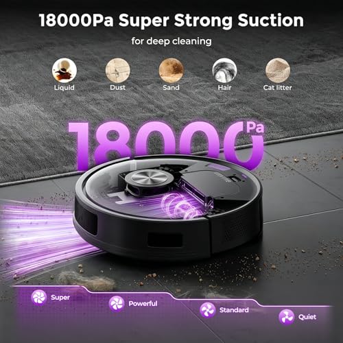 Image of Robot Vacuum and Mop Combo, Robot Vacuum Cleaner with Bagless Self Emptying Station, 18000Pa Suction, LiDAR Navigation, ideal for Pet Hair, Carpet & Hard Floor, Compatible with App /Alexa /Voice Control