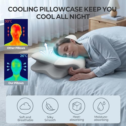 image for Besyodo Cervical Neck Pillow for Pain Relief - Ergonomic Memory Foam P