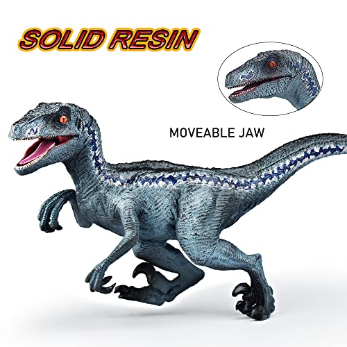 Jr Park 2Pcs Dinosaur Toys, 15.5″ Large Velociraptor Blue Dinosaur Action Figure, Realistic Dinosaurs Toys Gifts For Boys Girls, Birthday Gifts Christmas Decor #TOP2