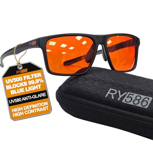 Image of HD Premium Sleep Glasses P1AS 99.9% Blue Light Blocking Gaming Computer Screen Glasses Reduce Eyestrain & Glare High Contrast Definition UV580 nm