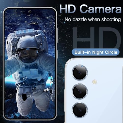 Image of Skinomi Camera Lens Protector Compatible with Samsung Galaxy S24 plus 5G [Anti-Scratch] Premium Tempered Glass Film Aluminum Alloy Lens Ring Cover - Sierra Blue