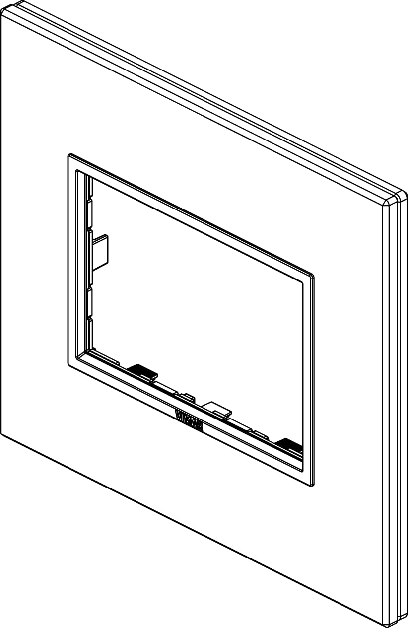 Plaque 3 modules Vimar Eikon Evo finition verre noir diamant habillage interrupteur et prise de luxe