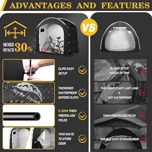 Storage Shed, Multifunctional Storage Supplies, Oxford Fabric Organiser Shelter for Motorcycle Garden Tools, Lawn Mower Pool Equipment - Image 3